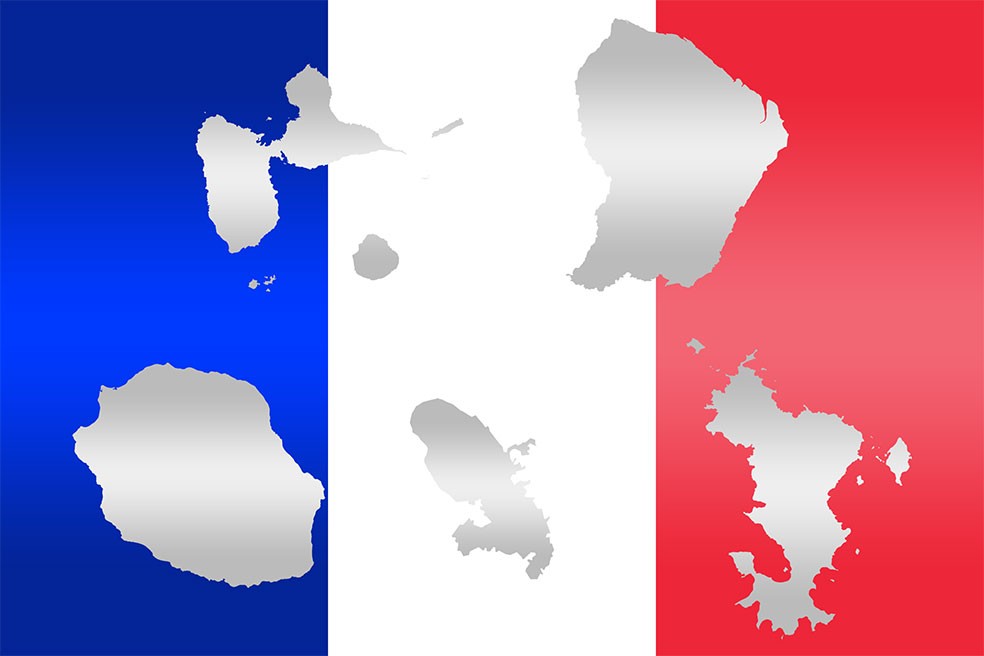 Carte départements d'outre-mer de France DOM